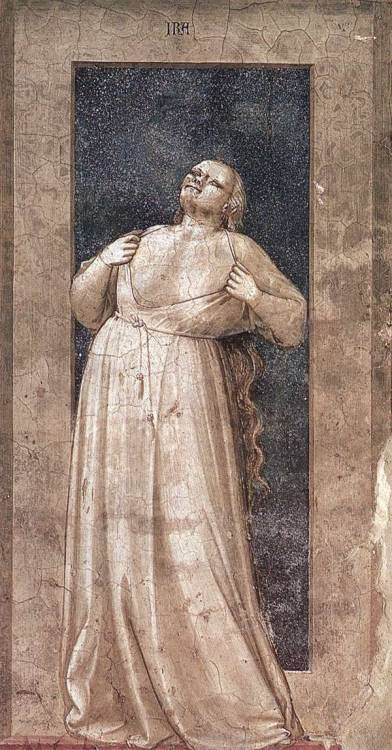Giotto, &lsquo;Wrath&rsquo; from the Seven Vices, Arena Chapel, Padua, c.1304 Image from: ht
