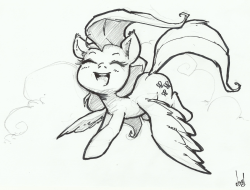 atryl:  Fly, fly, Fluttershy! inked sketch