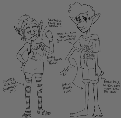 Some Ziian doodles because ofcI had fun with the little notes about their sleepover wear! also the c