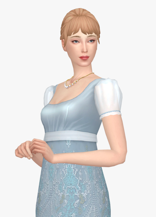 [Lonelyboy] TS4 Bridgerton Penelope's Seafoam Green Dress