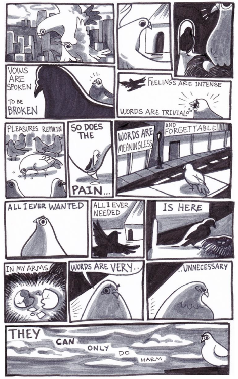 pigeoncomics:Pigeon Comic 51 - Enjoy The Silence