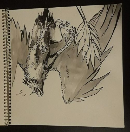 inktober day 1.Late to the party. A lot of fumbling around with a brush but it was fun :)