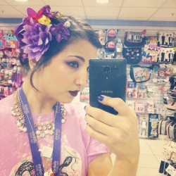 #selfie #me #face #purple #flowers