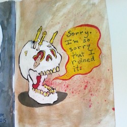 This skull is one of the latest in my Sketchbook Project sketchbook.