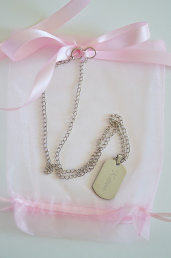 littlepinkkittenshop:  Little kitten tag necklace &lt;3  The Little Pink Kitten on etsy 