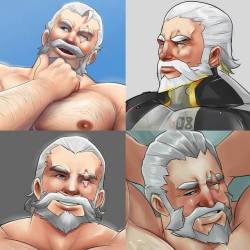 lord-of-cinder-anfelo:I’ve been drawing Reinhardt a lot lately but honestly i can’t stop , he’s so sexy and adorable , and that body that drive me crazy xD #reinhardt #overwatch #bara #gay #beard #graybeard #gaymer #doctotanfelo