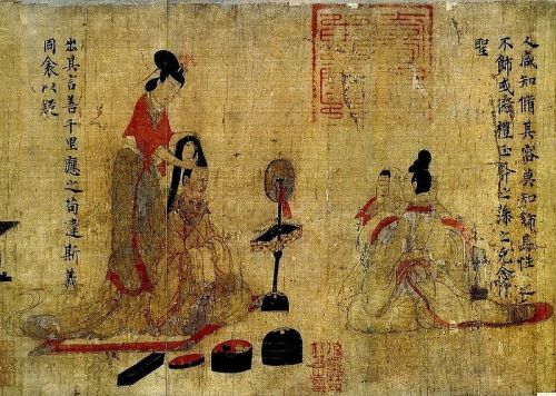 “The Admonitions of the Instructress to the Court Ladies” by Chinese Jin dynasty painter