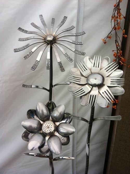 Silverware flowers .