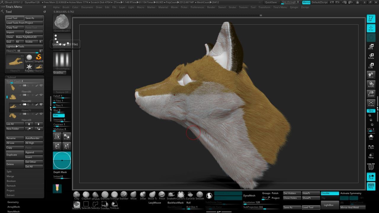 Zbrush Fibermesh styling is tricky…The shorter the hair, the harder it is to get to lay correctly.