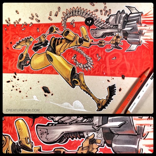 creaturebox:Kicking #heroescon off with a BANG at Table AA-1028! Rob Schrab’s Scud taking on t