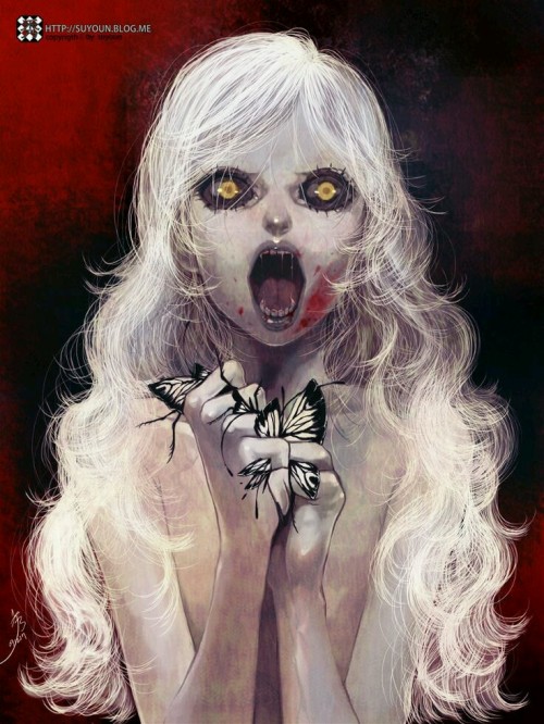 lilygoat:“Vampire Girl” Creepy &amp; Cool Illustrations Pinterest.com