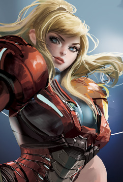 sakimichan:  Here’s a samus Work in Progress preview and a preview of the one piece fanart : ) 