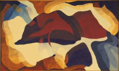 Arthur Dove, Pozzuoli Red, 1941, Wax emulsion on canvas