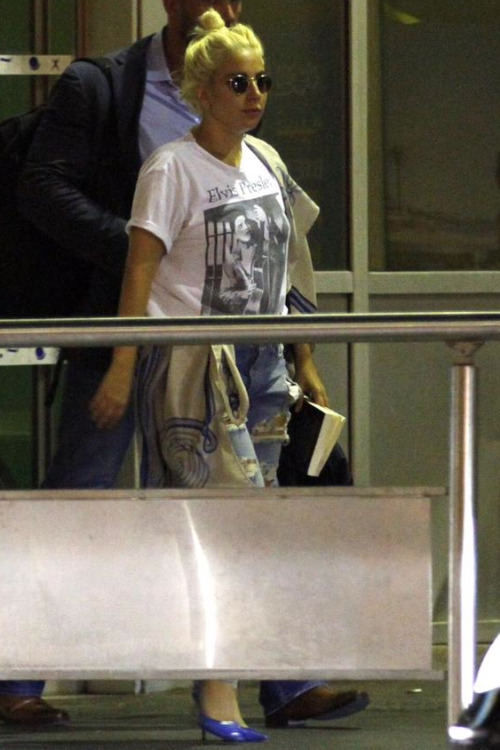 gagasgallery: Gaga arrives at the airport in Nice, France. 7.5.15