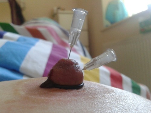 filthypainslut:  Needle play with pumped porn pictures