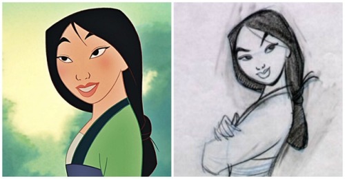 firequeensrules - Fa Mulan concept art VS final animation 