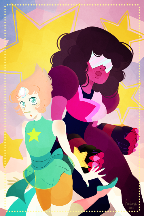 aadorah:  Commande - Pearl et Garnet (Steven Universe) Bon, je sais pas si c’est nécessaire que je précise à quel point cette illu était bien à faire.  J’ai une idée en tête pour le prochain fanart de la série. Faut que je la fasse bientôt!
