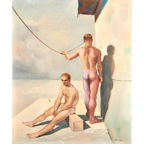 Missinglinksblog:  John Brock Lear Jr.  (American, 1910-2008) Duo -  Oil On Canvas