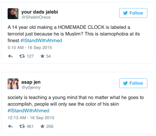 majesticmelanin:  micdotcom:   This 14-year-old Muslim American student was detained for bringing a homemade clock to school  Ahmed Mohamed, a 14-year-old Muslim student was arrested at his high school in Irving, Texas, after bringing a homemade clock