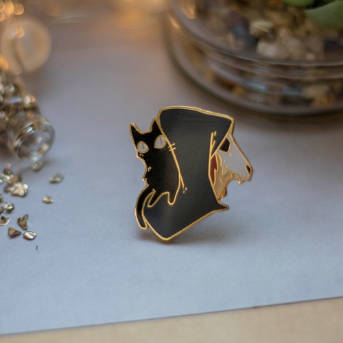 s4karuna:  sosuperawesome:  The Witch’s Cat Pins and Stickers  Aurigae Art on Etsy   @rob-anyb