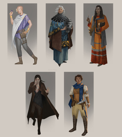 Characters of &lsquo;Dysparea - A Shattered World&rsquo;, an upcoming ttrpg setting by Andrew EagleA