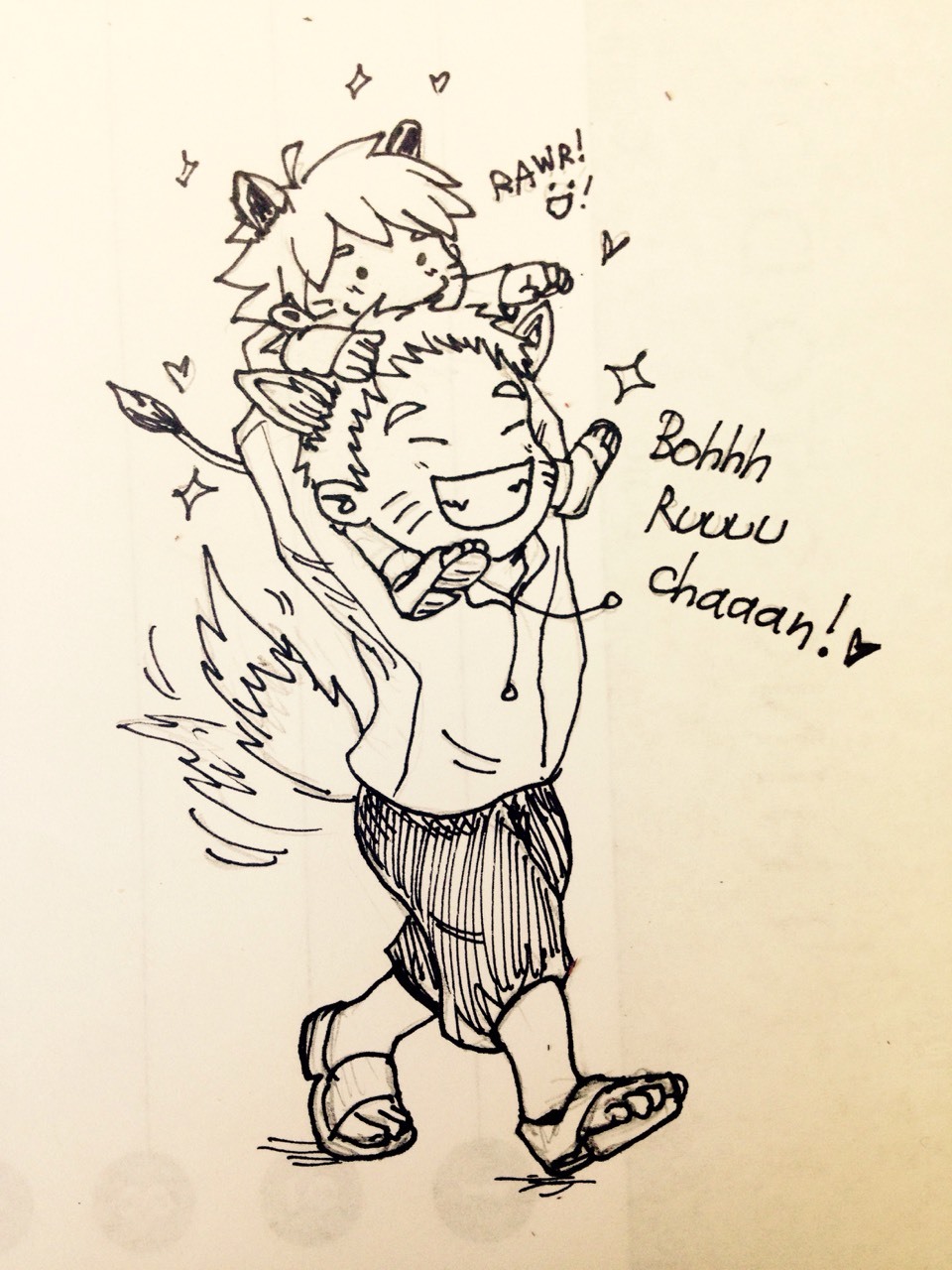 onemerryjester:  Daily work doodles— “Proud Papa” 