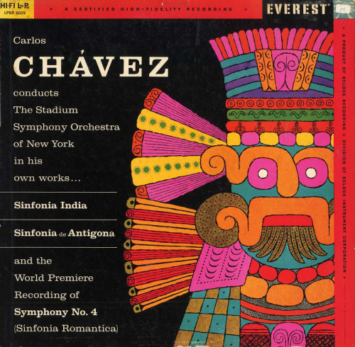 Alex Steinweiss, cover design for Carlos Chavéz, 1959. Everest records, USA. Source