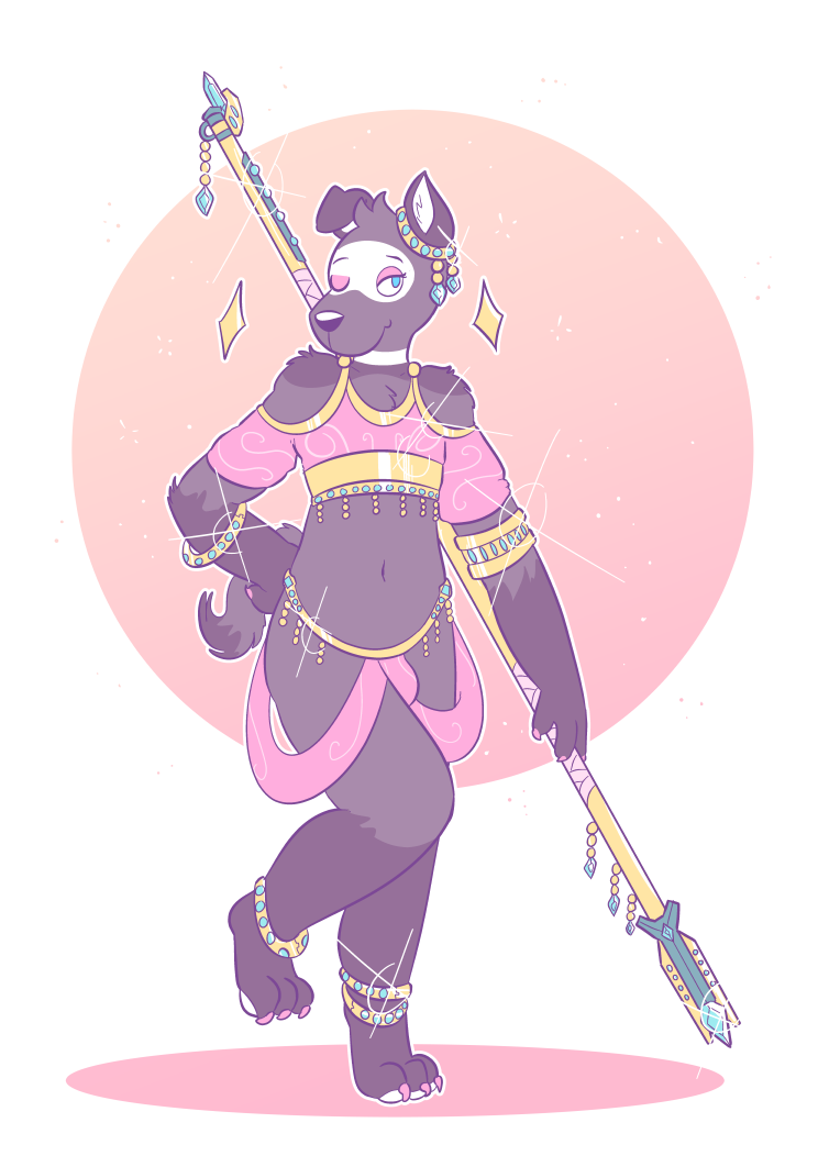 cat-boots: ✨dancer/white spot pup magician🐶🔮  commission for @lock-wolf