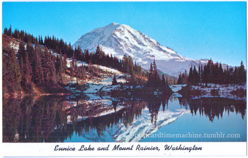 postcardtimemachine: Eunice Lake and Mount Rainier, Washington