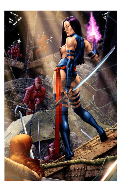 lordtimeblogposts:  Jean Grey; Emma Frost; Psylocke, Scarlet Witch and Dagger; Art by Jae Anacleto color  by Moosebaumann