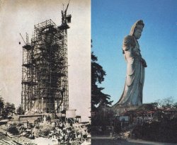taishou-kun: Takasaki Kannon 高崎観音 statue under construction - Asahigraph アサヒグラフ magazine - Japan - 1936 Source Twitter @showaspotmegri 