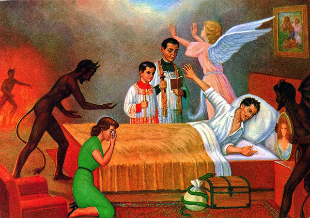 wackystuff:  A Sinners Struggle on Flickr. Mexican graphic circa 1950 