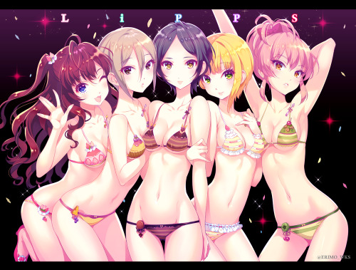 erimo-works: LiPPS×スイーツ下着を描きました。夏コミ頒布のタペストリーになります！ コミケ3日目8/14 西館「あ-21a ERIMO」でお待ちしております！