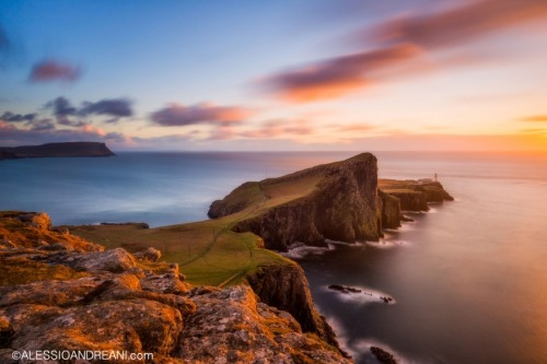 beautifuldreamtrips:  Neist Light by AlessioAndreani Neist Point in Scotland is amazing!. The weather changes incredibly fast and the wind can drop your camera, but the light can be amazing. New amazing workshops!  You can follow me on Facebook for all