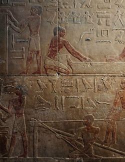 grandegyptianmuseum:  Workshop of sculptors and glass blowers, painted relief, Mastaba of Ty, Saqqara, Old Kingdom (Unesco World Heritage List, 1979). De Agostini Picture Library / G. Dagli Orti