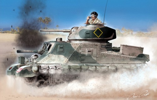 1942 M3 Grant - box art  Airfix M3 Grant British M3 cruiser tank, Grant Mk I. T. 25016, RO