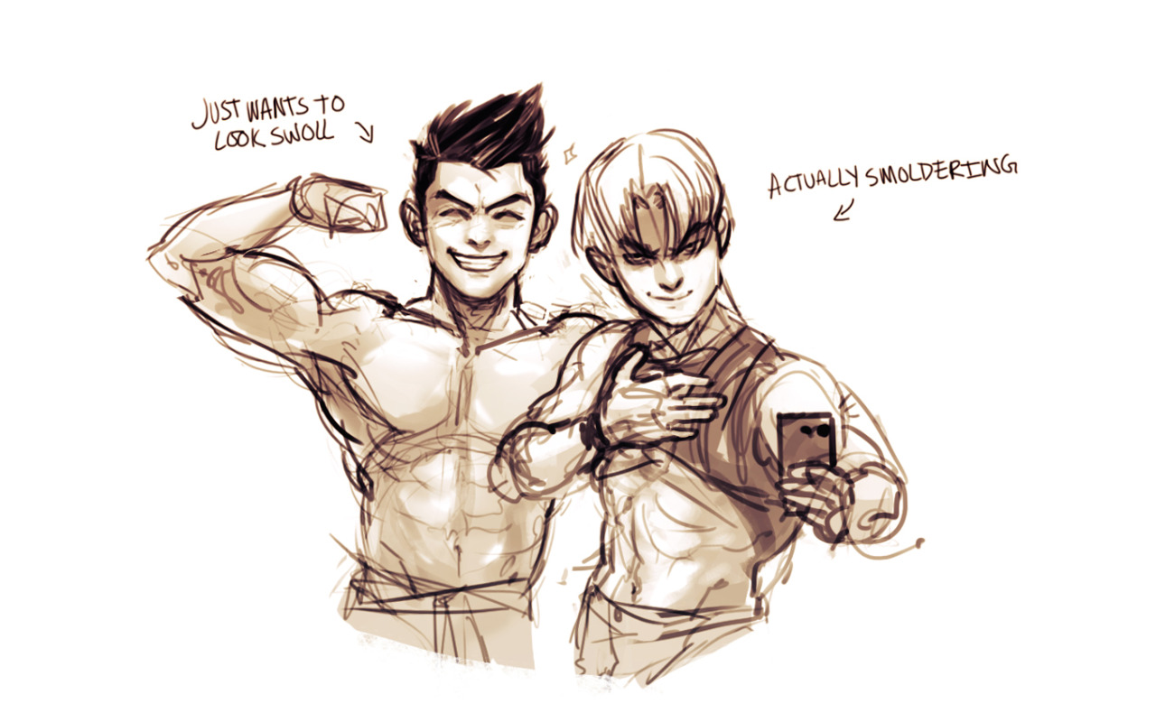 jasjuliet:  In which Goten and Trunks are instahoes who post workout selfies and
