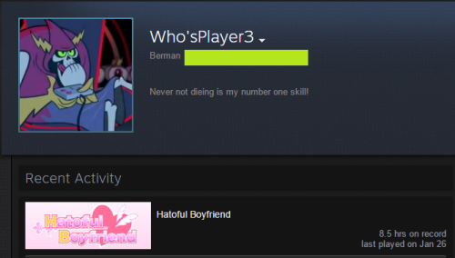 I enjoy having Lord Hater playing video games as my steam icon way too much, I get stuff like this o