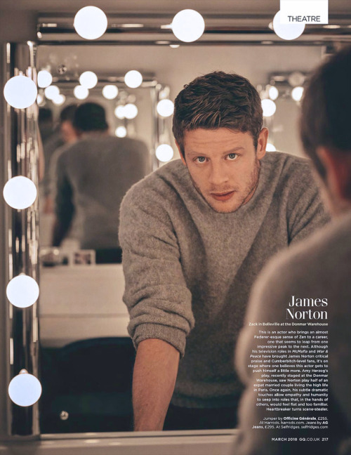 jamesnortonblog: James Norton in British GQ Theatrical Portfolio - British GQ, March 2018 (full size