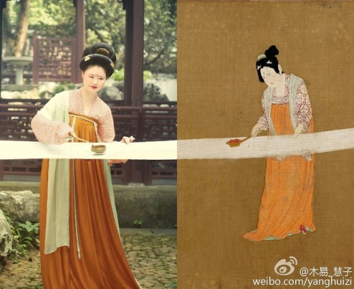 Traditional Chinese hanfu in Tang dynasty style by 润熙陈. The photos are recreations of scenes from th