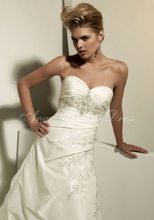 Organza Mermaid Sweetheart Floor Length Wedding Dress Style WD63341http://www.angelweddingdress.com/
