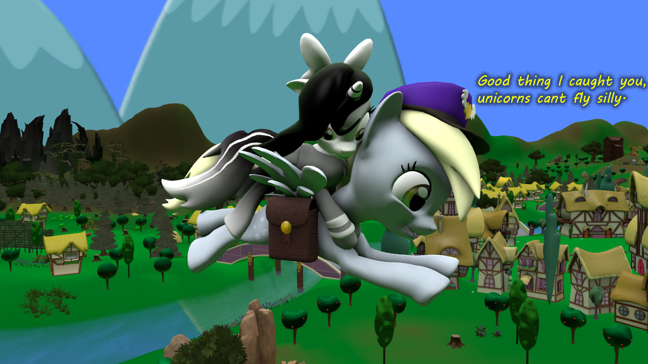 ask-fillycaroline: Silly  pony, unicorns can’t fly! Meeps! =3