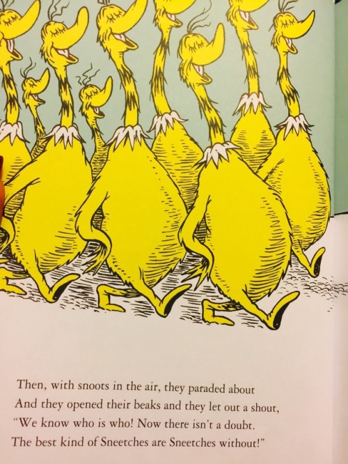 kvothbloodless: laughlikesomethingbroken:  livingdeadpoetssociety:  candiikismet:   Do you all remember the Dr. Seuss story about the Sneetches? A group of creatures that appeared in two groups: Sneetches with stars and Sneetches without. The Sneetches