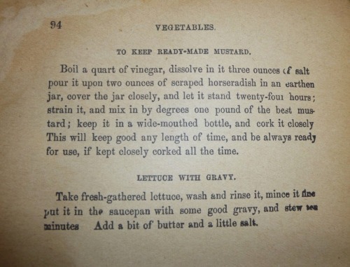 dykevanian:lorenzocheney:dykevanian what do you think of my 1860’s cookbook? Pretty horrifying