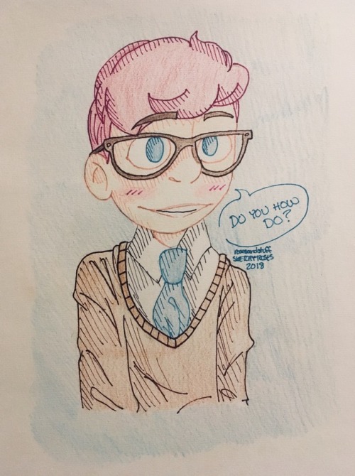 rosesandstuff:quick dood of this cool dude in his new tie because (1) I loved, loved the new video!!