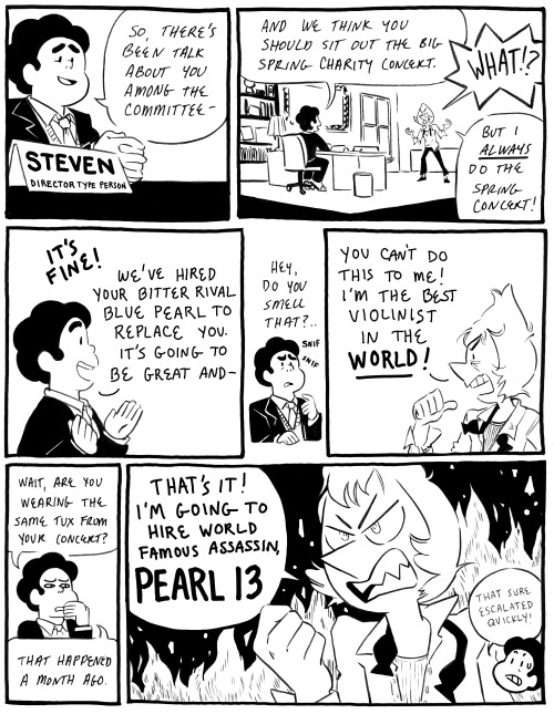 Here’s the comic I passed out to anyone who spotted me or any SU cosplay that I spotted as I walked San Diego and NY Comic Con last year. (In case it isn’t obvious, this exists because it makes me laugh and not because it’s cannon or anything like