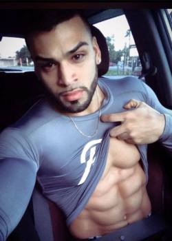 duttyking:  #handsome #abs #I wanna slide down dem abs 