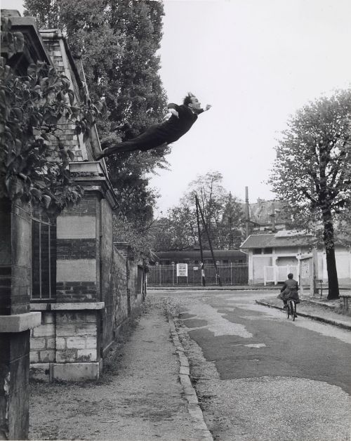 ‘Leap into the Void’ - artistic action by Yves Klein, 1960. Photograph taken by Harry Sh