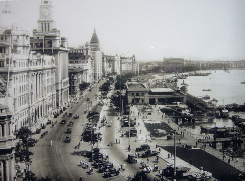 The Bund, a waterfront area in Shanghai, 1930.