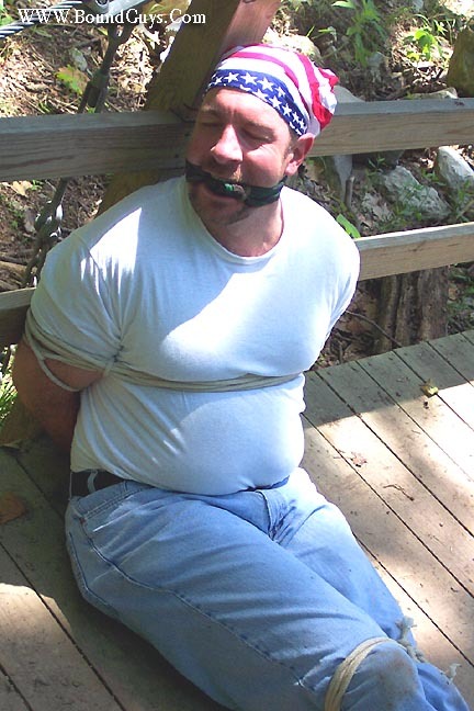boundgayby: bandanna gags and the red white and blue  Happy Fourth of July!